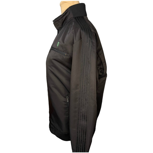 K-Swiss Black Satin Full Zip Bomber Jacket Size L - Picture 4 of 8